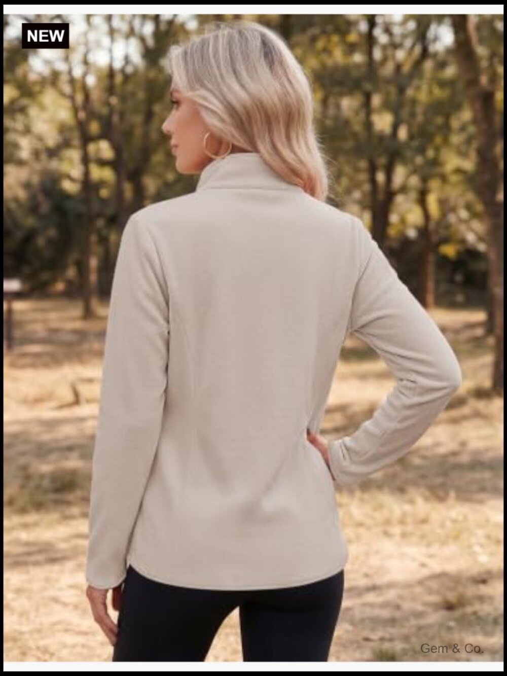 Lightweight Full Zip Fleece Jacket with Pockets Long Sleeve Warm Fall Outwear - Picture 5 of 7